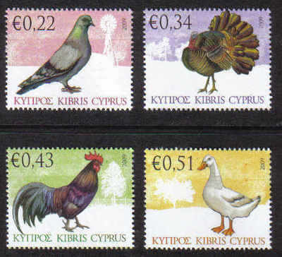 Cyprus Stamps SG 1194-97 2009 Domestic Fowl of Cyprus - MINT