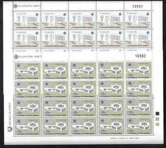 CYPRUS STAMPS SG 704-05 1987 EUROPA ARCHITECTURE FULL SHEETS - MINT (p262)