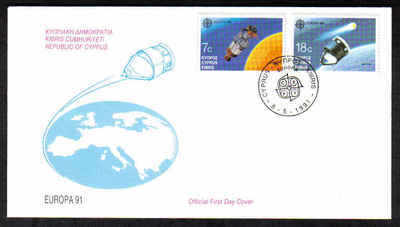 Cyprus Stamps SG 798-99 1991 Europa Space - Official FDC