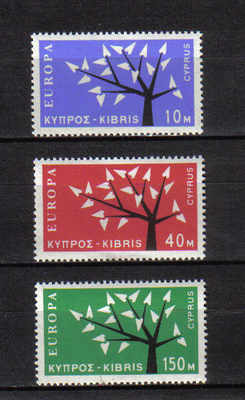 Cyprus Stamps SG 224-26 1963 Europa Tree - MLH