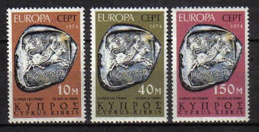 Cyprus Stamps SG 423-25 1974 Europa Sculpture - MINT