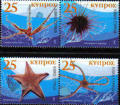 Cyprus Stamps SG 1123-26 2007 Echinodermata of Cyprus - MINT