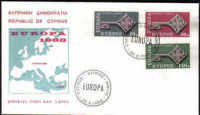 Cyprus Stamps SG 319-21 1968 Europa Key - Official First Day Cover
