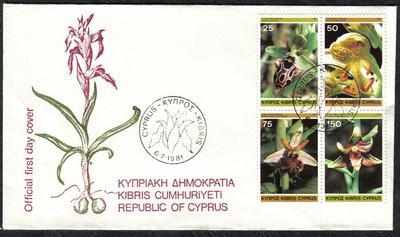 Cyprus Stamps SG 572-75 1981 Orchids - Official FDC