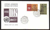 Cyprus Stamps SG 322-23 1968 World Health Organisation UNICEF - Official FDC