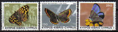 Cyprus Stamps SG 604-06 1983 Butterflies - MINT