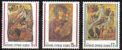 Cyprus Stamps SG 791-93 1990 Christmas Religious Icons - MINT