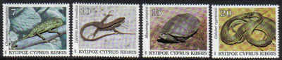 CYPRUS STAMPS SG 822-25 1992 REPTILES - MINT