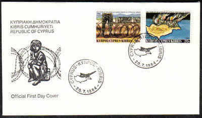 Cyprus Stamps SG 639-40 1984 Turkish Landings - Official FDC (a166)