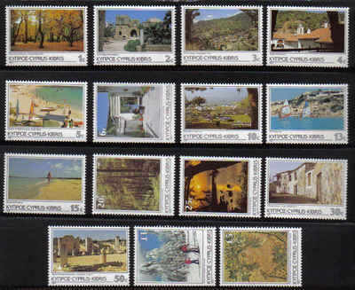 Cyprus Stamps SG 648-62 1985 6th Definitives Scenes - MINT