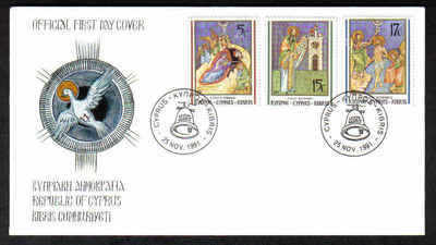 Cyprus Stamps SG 808-10 1991 Christmas - Official FDC