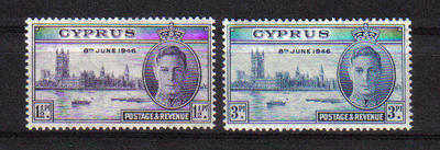 Cyprus Stamps SG 164-65 1946 Victory King George VI - MINT