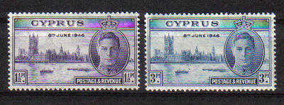 Cyprus Stamps SG 164-65 1946 Victory King George VI - MLH