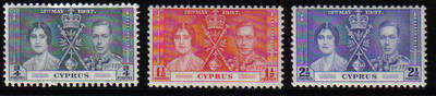 Cyprus Stamps SG 148-50 1937 Coronation KGVI - MLH