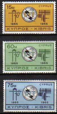 CYPRUS STAMPS SG 262-64 1965 I.T.U. - MLH