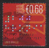 Cyprus Stamps SG 1185 2009 Louis Braille 200th Birth Anniversary - MINT