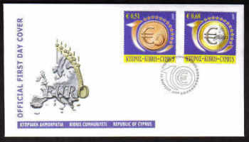 Cyprus Stamps SG 1182-83 2009 10th Anniversary of the Euro - Official FDC