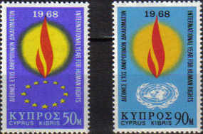Cyprus Stamps SG 316-17 1968 Human Rights Year - MLH