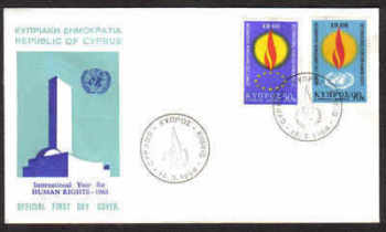 Cyprus Stamps SG 316-17 1968 Human Rights Year - Official First Day Cover (a796)