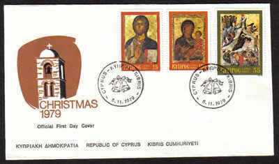 Cyprus Stamps SG 533-35 1979 Christmas Icons - Official FDC (a825)