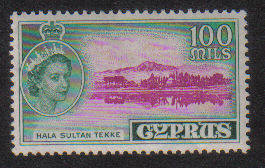 Cyprus Stamps SG 184 1955 QEII 100 Mils - Mint (a884)