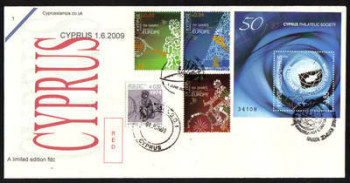 Cyprus Stamps SG 1190-92 and MS 1193 2009 all 1st of June isssues - Cachet Unofficial FDC (a908)