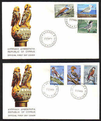 Cyprus Stamps SG 334-39 1969 Birds - Official FDC (a916)