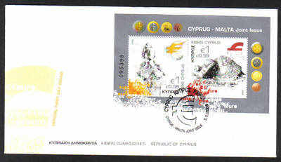 Cyprus Stamps SG 1156 2008 MS Cyprus and Malta Joint issue - Official FDC