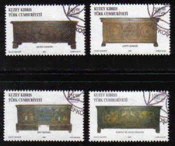 North Cyprus Stamps SG 0574-77 2003 Wooden Chests - Used (b098)