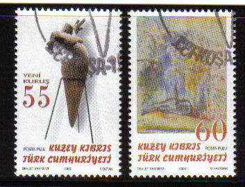 North Cyprus Stamps SG 0629-30 2006 Art 15th Series - Used (b091)