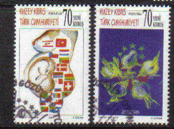 North Cyprus Stamps SG 0631-32 2006 Europa Integration - Used (b089)