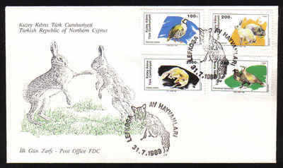 North Cyprus Stamps SG 254-57 1989 Wildlife - Official FDC (b146)