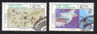 North Cyprus Stamps SG 0620-21 2006 50th Anniversary of the first Europa st