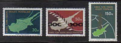 North Cyprus Stamps SG 020-22 1975 Peace in Cyprus - MINT