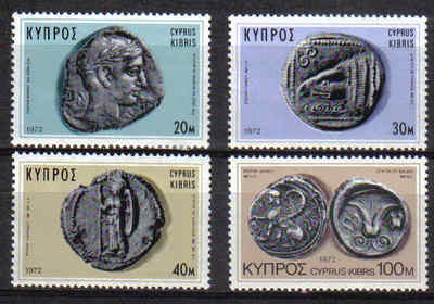 Cyprus Stamps SG 393-96 1972 Ancient Coins 1972 - MINT