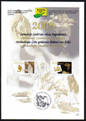 North Cyprus Stamps Leaflet 237 - 2009 Archeology Golden leaves of Soli