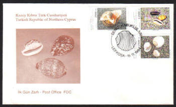 North Cyprus Stamps SG 385-87 1994 Sea Shells - Official FDC
