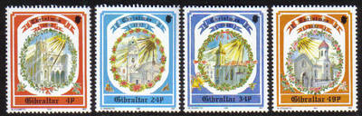 Gibraltar Stamps SG 0686-89 1992 Christmas Churches - MINT