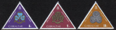 Gibraltar Stamps SG 0346-48 1975 50th Anniversary of Gibraltar Girl Guides 