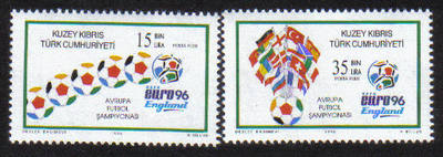 North Cyprus Stamps SG 430-31 1996 Euro 96 Football England Seperated- MINT