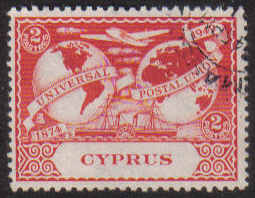 Cyprus Stamps SG 169 1949 KGVI Universal Postal Union 2 Piastres - USED (g237)