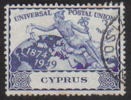 Cyprus Stamps SG 170 1949 KGVI Universal Postal Union 3 Piastres - USED (g2