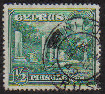 Cyprus Stamps SG 152 1938 KGVI 1/2 Piastre - USED (g150)