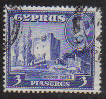 Cyprus Stamps SG 156a 1942 KGVI  3 Piastres - USED (g169)