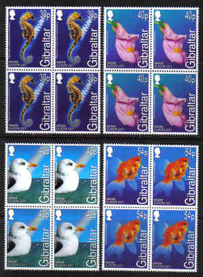 Gibraltar Stamps SG 0968-71 2001 Europa Water and Nature - Block of 4 MINT