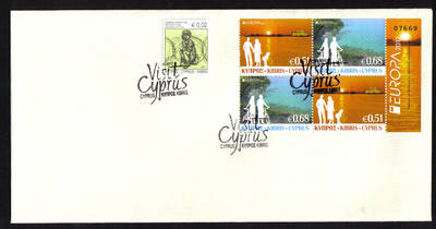 Cyprus Stamps SG 2012 (e) Europa Visit Cyprus Booklet Pane - Unofficial FDC (g265)
