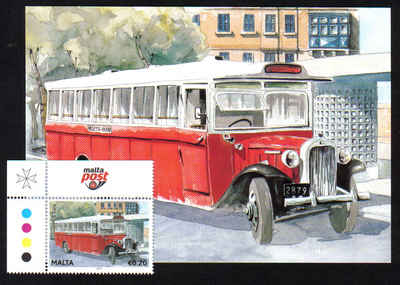 Malta Stamps Maximum Postcard 2011 No 18 Buses Transport With Stamp - MINT