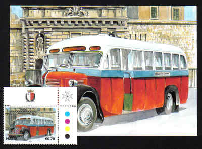 Malta Stamps Maximum Postcard 2011 No 19 Buses Transport With Stamp - MINT