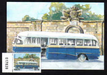 Malta Stamps Maximum Postcard 2011 No 22 Buses Transport with Stamp - MINT