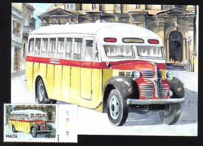 Malta Stamps Maximum Postcard 2011 No 25 Buses Transport With Stamp - MINT